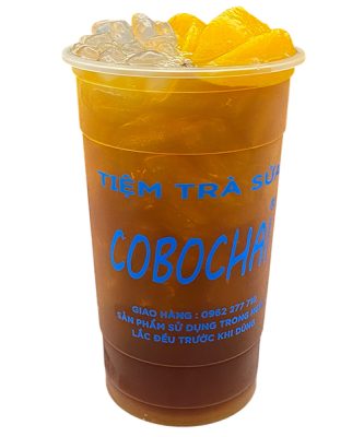 Trà Đào Miếng + Trân Châu Trắng Cobochai